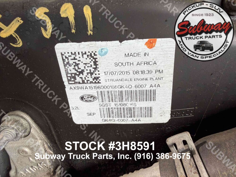2 Used 2016 Ford Transit 250 Engine Assembly 3.2L