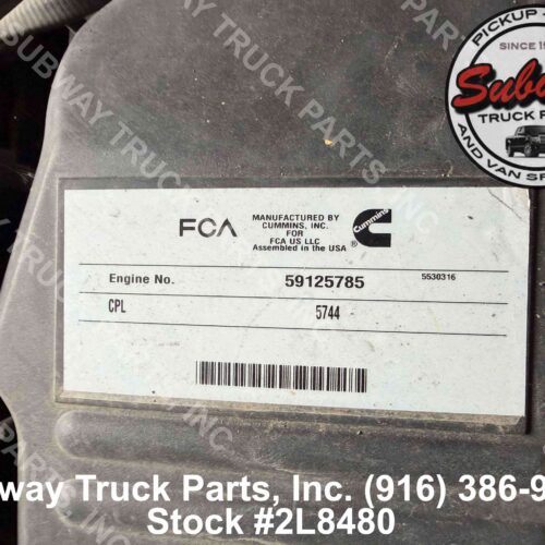 3H8589-2 Used 2020 Dodge Ram 2500 Engine Assembly 6.7L