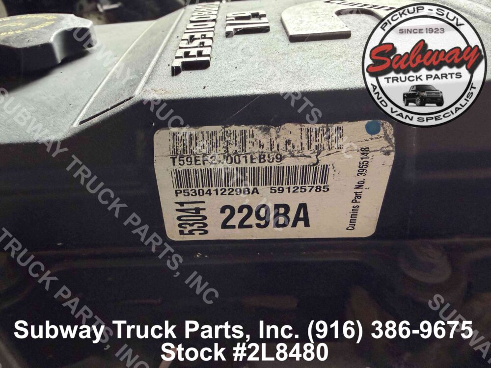 3H8589-3 Used 2020 Dodge Ram 2500 Engine Assembly 6.7L