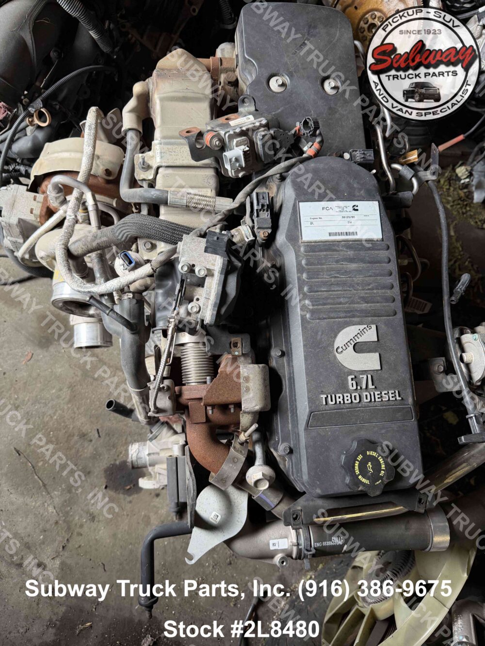 3H8589-7 Used 2020 Dodge Ram 2500 Engine Assembly 6.7L